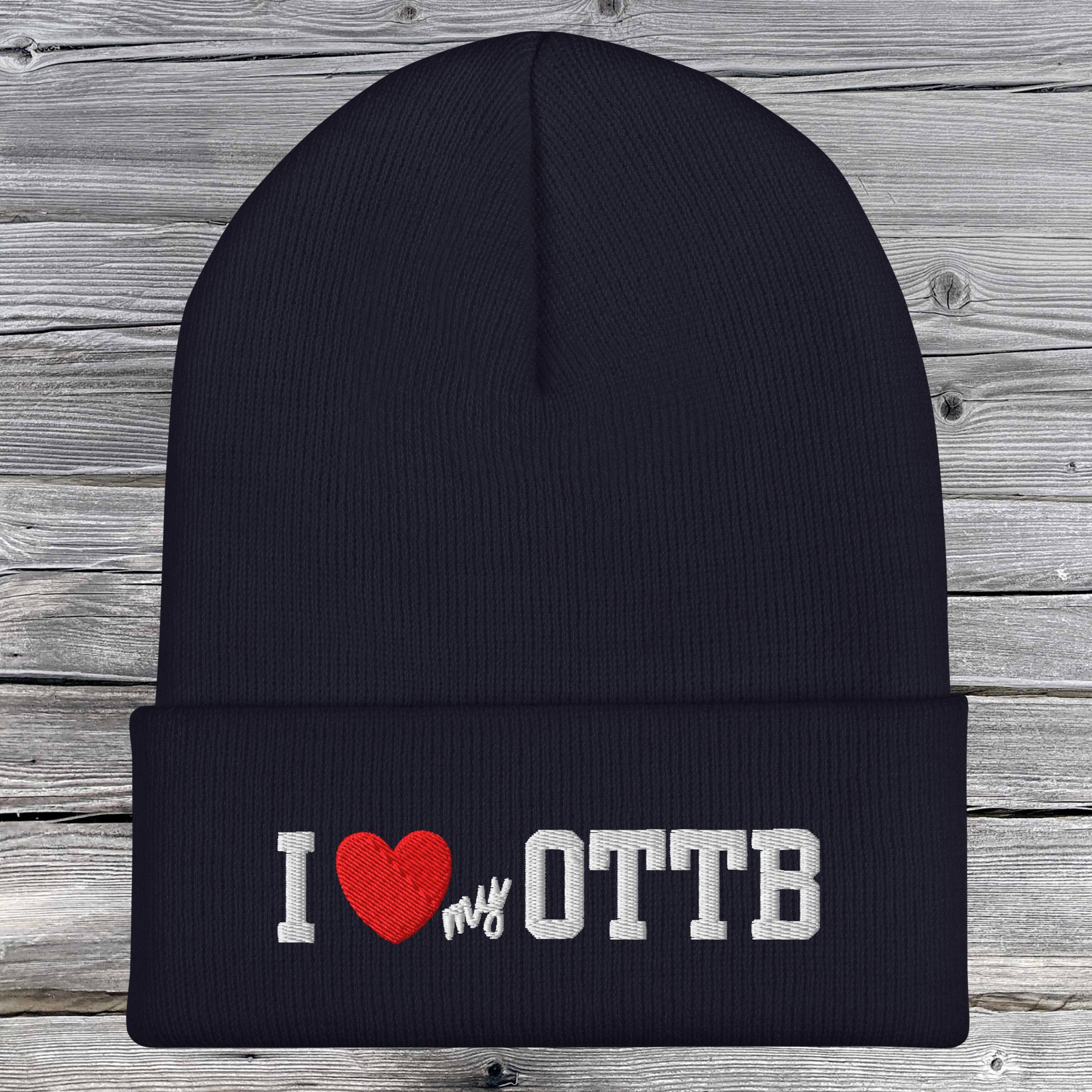 I Love My Ottb Cuffed Beanie dark-grey 